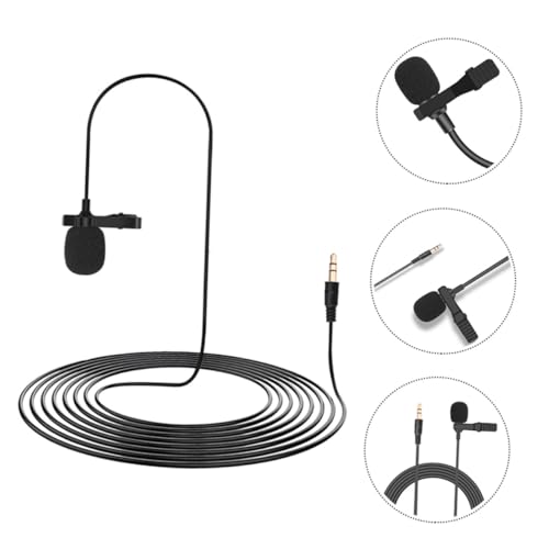 Image of Angoily 2pcs Clip Lavalier Microphone for Live Streaming Compatible Pocket Omnidirectional Design for Vlogging Interviews and Gaming Easy to Use and