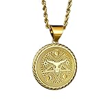 Halskette aus 925er-Sterlingsilber, 22 mm, Kette 45 cm, Teufelskopf-Anhänger, aus Seil, Schmuck mit Gravur, Gothic, alternativer runder Charme, handgefertigter Goldschmuck, WW_PNK_0316