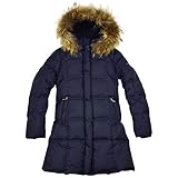 eddie pen daunenjacke damen Abnehmbare Kapuze mit echtem Murmansky-Fell (abnehmbar, erst ab Größe 104),vorne mit Druckknopf+Reißverschluss, diverse Taschen, Wind+Wasser undurchlässig, Gefüttert.