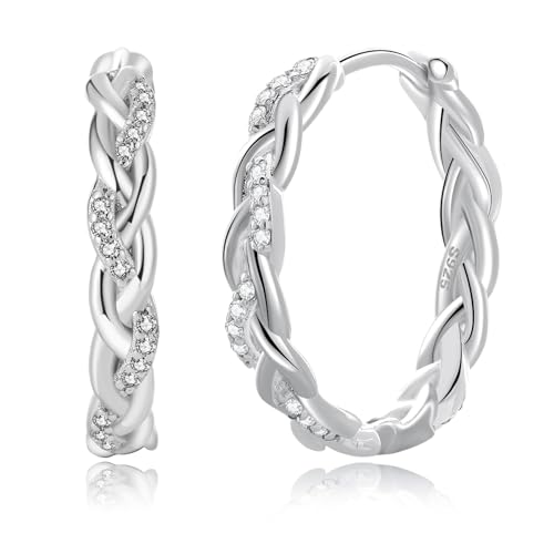 Senteria Small Silver Hoop Earrings for Women 925 Sterling Silver Hoop Earrin…