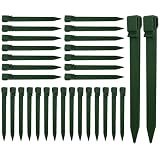 22 paletti in plastica, 24 cm, picchetti, picchetti, picchetti per campeggio, tavole esterne e terrazze e prati da giardino, pali di copertura, pali di supporto per irrigazione (verde)
