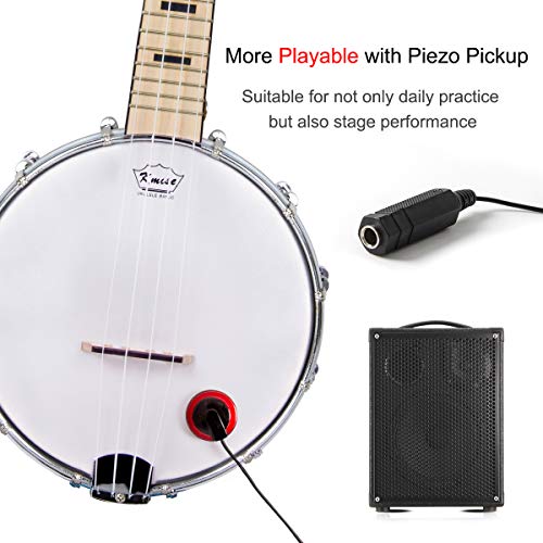 Kmise MI2702-KUS Banjolele,Banjo Ukulele Concert Size 23 Inch White Maple Neck Banjo Lele thumb #7