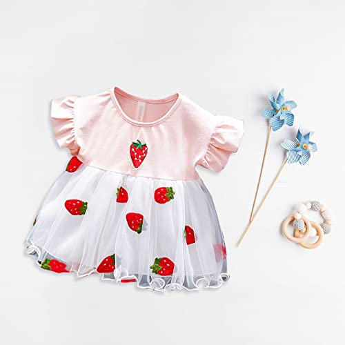 Zanjkr Vestidos para meninas estilo verão manga curta costura saia bordada estilo ocidental vestidos