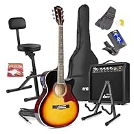 All-in-One Acoustic Guitar Bundle: Includes a quality electro acoustic guitar, amplifier and essential accessories, offering beginners a complete, user-friendly starter pack for immediate playing. Versatile Guitar Amplifier: Comes with a powerful 40-...
