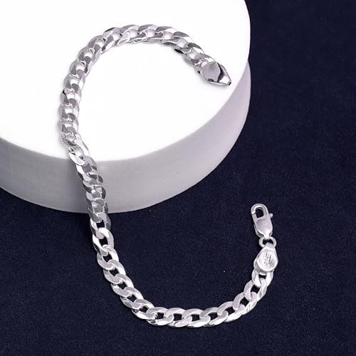 LeCalla Bracciale Uomo In Argento 925 – Catena Rolo Link Quadrata 6mm – Prodotto In Italia, Lunghezza 7.5-9 Pollici - 2