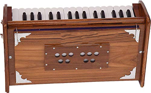 Maa Chandi Musicals Bass & Male Reed, Compact Size, Easy To Carry, 2¾ Octaves, Natural Wood Color, Gig Bag, Bass & Male Reed- 440 Hz, Suitable For Yoga, Bhajan, Hand Pumped Harmonium #TOP5