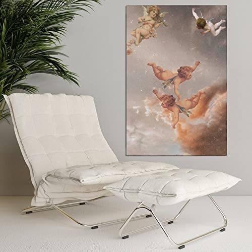 Retro Fantasy Baby Angel Cute Canvas Poster Bedroom Decor Sports Landscape Office Room Decor Gift,Canvas Poster Wall Art Decor Print Picture Paintings For Living Room Bedroom Decoration 24X36Inchs(60X #TOP3