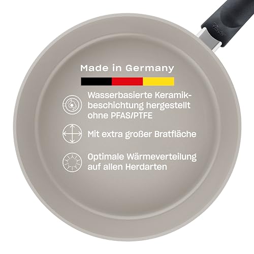 Fissler Ceratal Comfort/Aluminium-Pfanne hergestellt ohne PFAS/PTFE, Keramik-beschichtet (Ø 20 cm) Ceramic Bratpfanne antihaftend – Induktion, Grau Fissler Ceratal Comfort/Aluminium-Pfanne hergestellt ohne PFAS/PTFE, Keramik-beschichtet (Ø 20 cm) Ceramic Bratpfanne antihaftend – Induktion, Grau