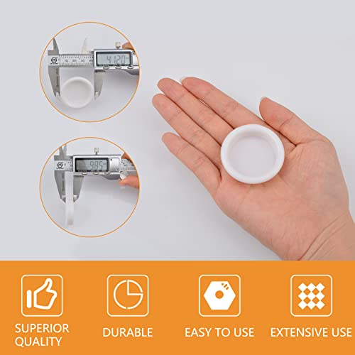 Morobor 4 Pack Closet Door Finger Pull, Plastic Round Sliding Pull, Recessed Kitchen Cabinet Handles Pull, Invisible Door Handle, Bright White #TOP2