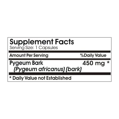 Pygeum Bark 450mg ~ 100 Capsules - No Additives ~ Naturetition Supplements