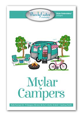 Mylar Campers Machine Embroidery CD Pattern