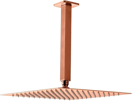 Pingoo.Casa, Ducha Chuveiro de Teto, Quadrado, Aço Inox 304, 30Cm, Mundaú, Dourado Rose