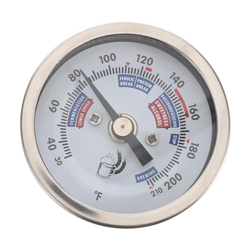 STAHAD Termometro Vino Acciaio Inossidabile con Connessione Filettata Misurazione Precisa per Produzione Vino e Strumento Indispensabile per Enologi e Birrai Design Bimetallico Assiale