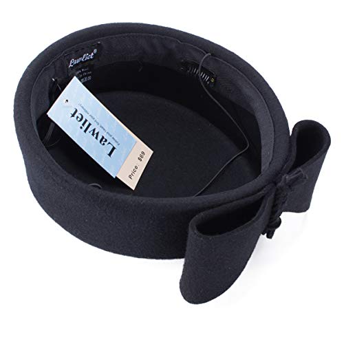 Lawliet Ladies Teardrop Fancy Wool Fascinator Cocktail Pillbox Hat Formal Racing A253 (Black) - Thumbnail 4