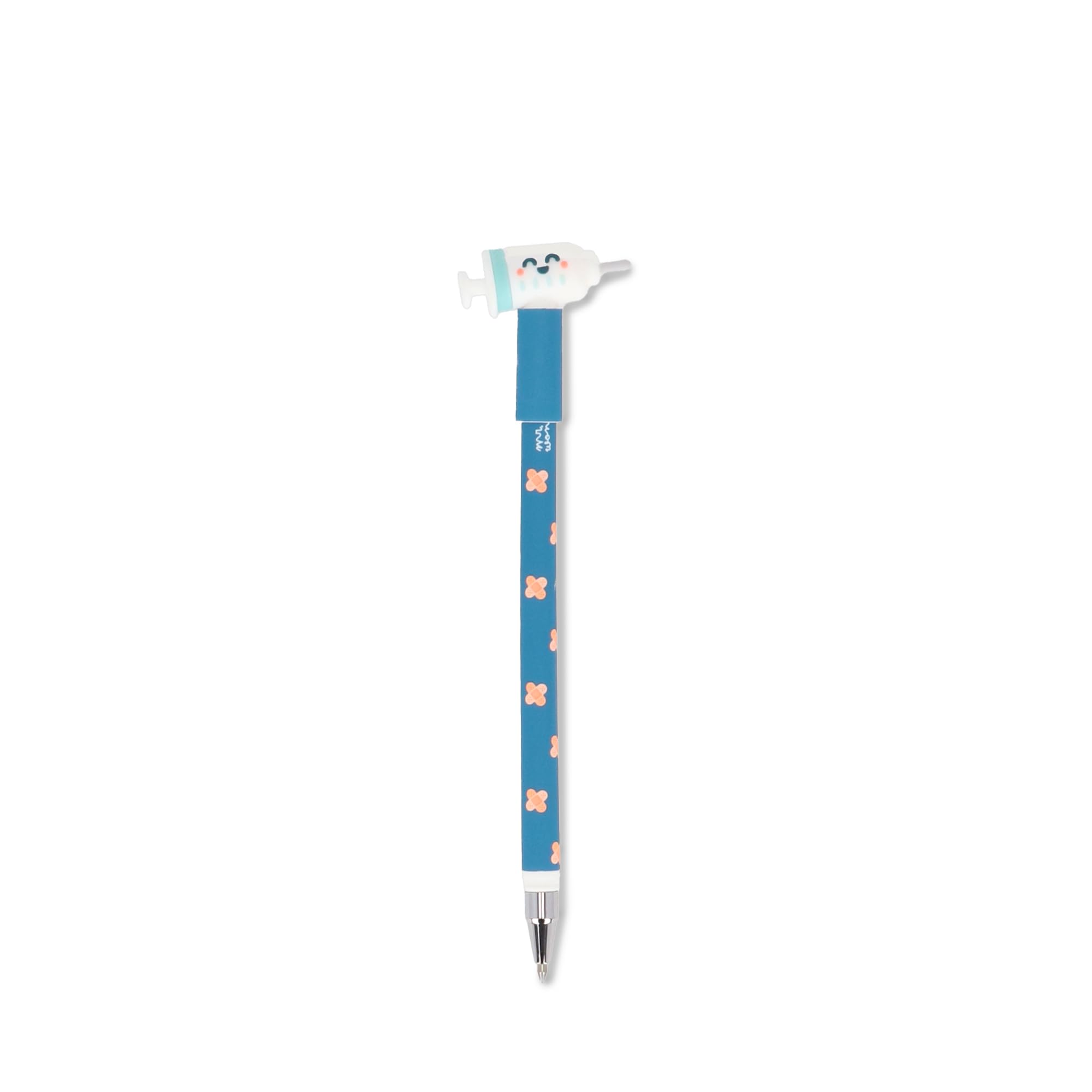 Stylo Effaçable Mr. Wonderful Bo-Bo Click! Champignon - Encre Bleue, Gomme Intégrée, Prise Ergonomique