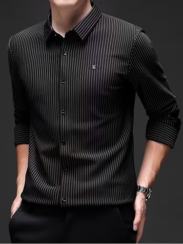 Image of Lymio Men Shirt || Striped Shirt for Man || Full Sleeve|| Premimum Casual Style (Royal)