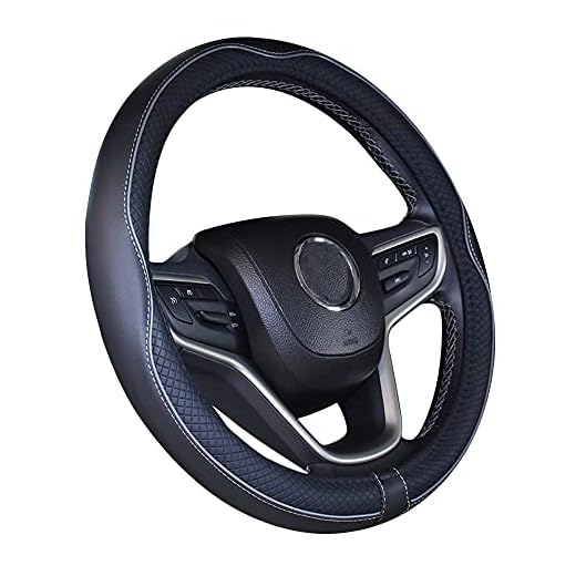 Istn Cubierta de Volante de Cuero de Microfibra 38 cm para la mayoría de los Autos (Gris Negro)