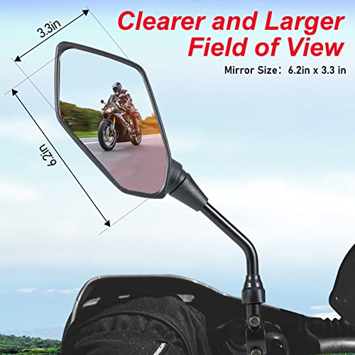 Motorcycle Mirrors, OFIG ATV Mirrors with 7/8\" Handlebar Mount Compatible with Motorcycle Scooter Moped ATV Snowmobile Polaris Sportsman Dirt Bike Cruiser Chopper