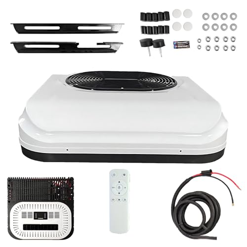 12 Voltios 24 Voltios DC Aire Acondicionado para Camper de Techo 1800W Enfriamiento Inverter Estacionario para Camión Van Remolque Caravana Sistema Silencioso(Rotor Type,24V)