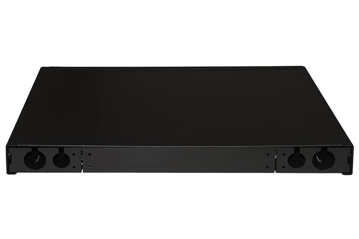 Panel de Fibra óptica de 19 Pulgadas con 24 adaptadores LC Duplex Om4, Profundidad de 250 mm, con Pigtail instalados, Color Negro