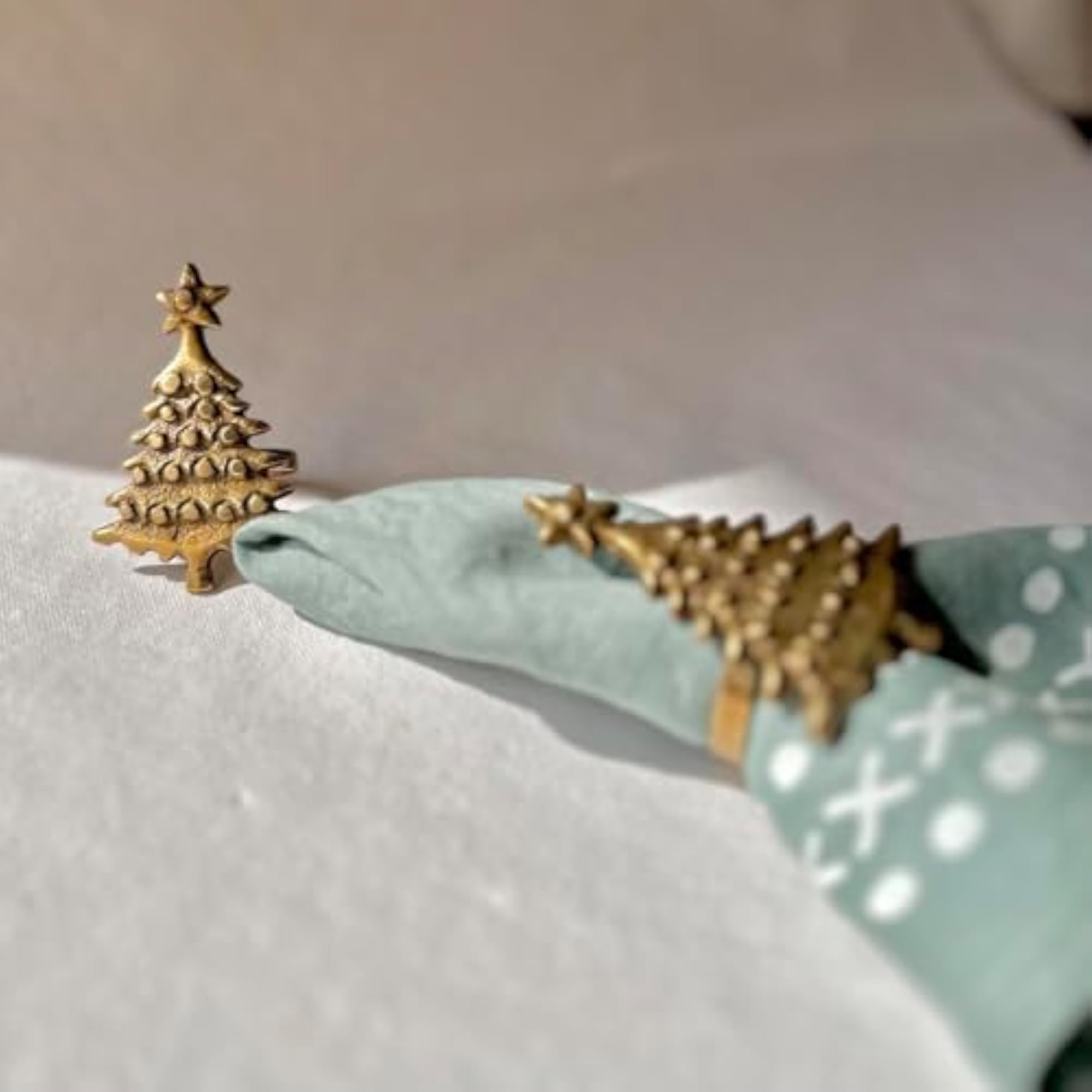 Brass Napkin Rings Set of 2, Elegant Table Setting Decor