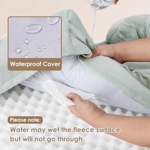 Image of EHEYCIGA Orthopedic Dog Bed for Small to Medium Dogs, Waterproof Memory Foam With Sides, Non-Slip Bottom, Egg-Crate Foam, Washable Removable Cover, Sage Green