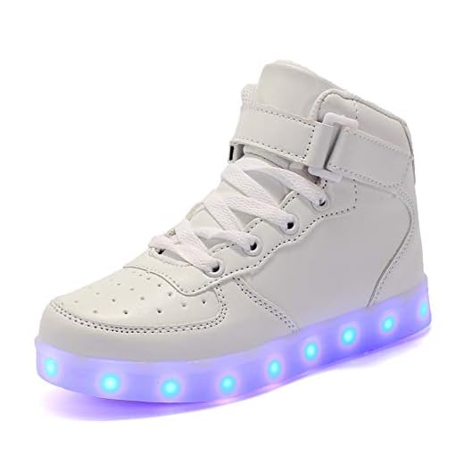 Unisex Barn LED-skor Mode Sneakers Pojkar Flickor USB-laddning Blinkande Sneakers Stövlar 7 Färger Lysande Höga Sneakers