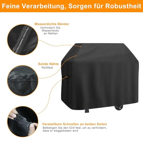 Raweao Abdeckung Gasgrill für Enders Miami 3 Turbo/für Weber Spirit II 200er/Spirit E-210/S-210, Wetterfest Gasgrill Abdeckhaube den Außenbereich (133x67x110cm)
