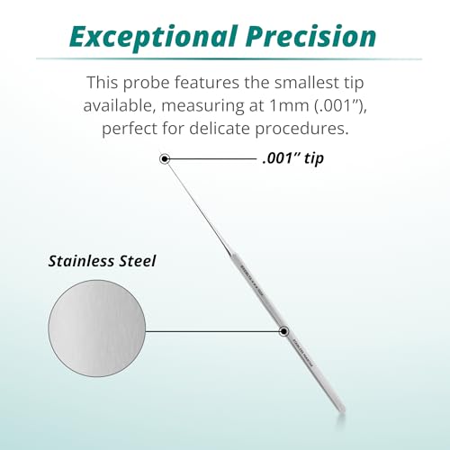 Image of Excelta Precision Micro Tip Probe, Ultra-Fine .001 inch Stainless Steel Tip, Ideal for Microcircuits, 6.5 inch Length, Professional