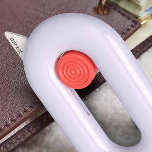 Image of Ceramic Box Cutter, Box Cutter Retractable, Pink, Mini, keychain, Safety, Cute, Magnetic Package Opener, Box Opener Cutter for Daily Online Shopping /Kitchen /Office /Beauty Gift Unpacking