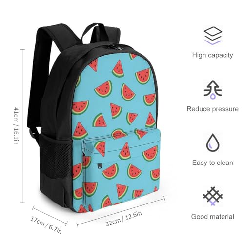 Sturdy Multipurpose Dual Shoulder Bag for Gym and Outdoor Activities, Light Blue Watermelon, Travel Hiking Daypack2