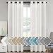H.Versailtex Window Treaments Panels Open Weave White - Natural Linen Poly Blended Sheer Curtains with Nickel Grommet(52 by 96 Inch, Set of 2)