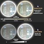 Bathroom Round LED Mirror with Lights 28 Inch LED Vanity Mirror 3-Color Anti-Fog Lighted Bathroom Mirror Wall Mounted Smart Bathroom Mirror with Touch Button Dimmable LED Bathroom Mirror - Image 4