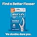 GRIN Double Flosspyx, Floss Picks, 150 ct, Dental Flossers, Minty Flavor, Recycled Plastic, 2 Lines of Strong Floss, Longer Floss Head, Traps Food and Plaque, Includes Safe Soft Fold-Back Tooth Pick