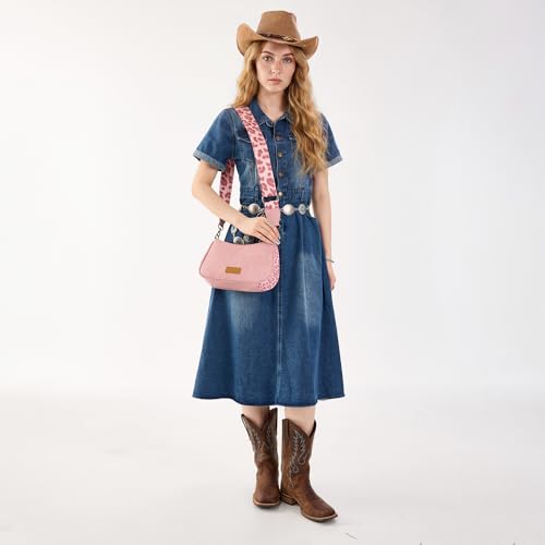 Image of Wrangler Western Shoulder Bag for Women Small Purse Aztec Hobo Bag HandBag with Detachable Strap
