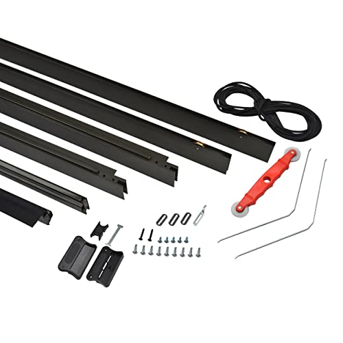 K.D. Heavy Duty Galv.Steel Sliding Patio Screen Door Kit - 1-7/8" Frame Mosquito Proof for Patio Backyard Kitchen and Bedroom (Brown, 36''x96'')