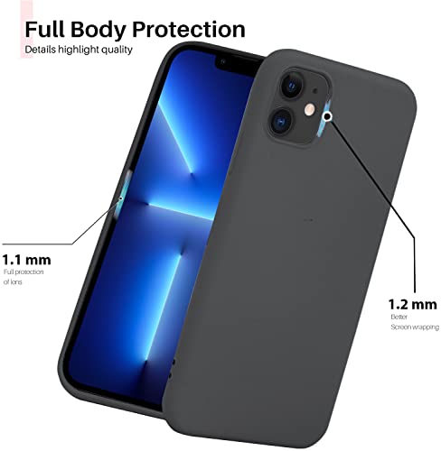 Image of VONZEE Microfiber Candy Case Compatible for iPhone 11 6.1 inch, Shockproof Slim Back Cover Liquid Silicone Case (Grey)