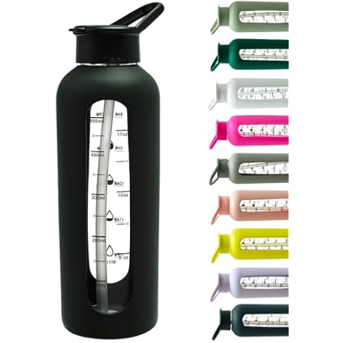 Mayim 24 Oz Motivational Glass Water Bottle Cover