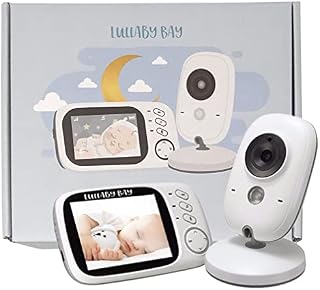 Baby Monitor, Lullaby Bay Video Baby Monitor with Camera and Night Vision. Anti-Hack Encryption, Clear 3.2" Screen, Temperature Display, Long Range, 2-Way Talk, 8 Soothing Lullabies, Sound Activation.