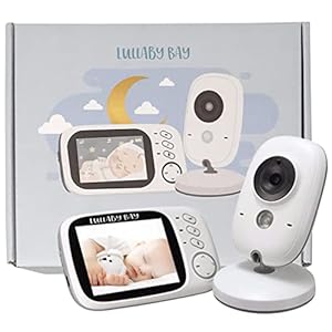 Baby Monitor, Lullaby Bay Video Baby Monitor with Camera and Night Vision. Anti-Hack Encryption, Clear 3.2″ Screen, Temperature Display, Long Range, 2-Way Talk, 8 Soothing Lullabies, Sound Activation.