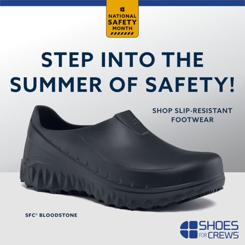 Shoes for Crews Delray, Men's, Women's, Unisex Canvas Work Shoes, Slip Resistant, Water Resistant, Black, Men's 12 / Women's 13.5 Wide