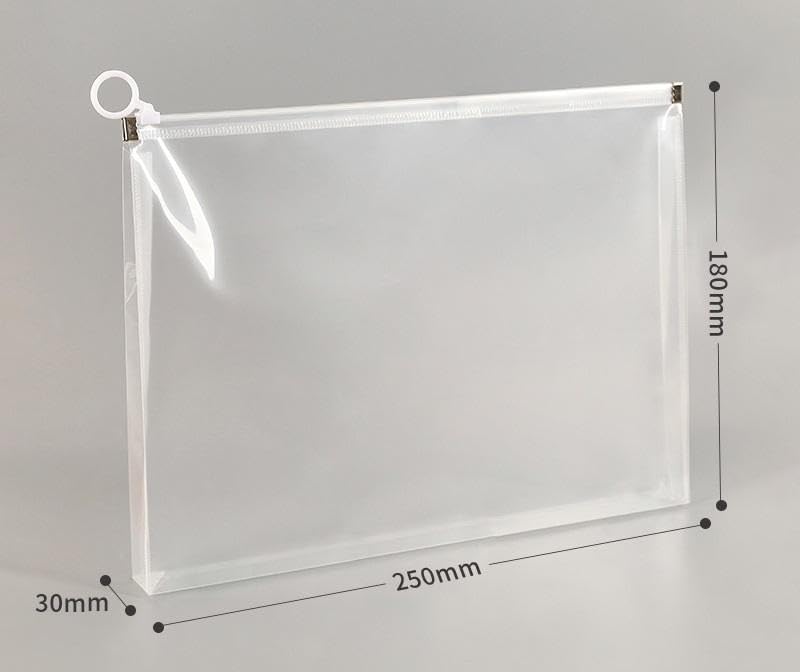 Image of Clear Zippered Pouches, Transparent Travel Document Organizer Bags, Transparent Presentation File Folder, Multipurpose Storage for Toiletry and Small Items, Set of 3