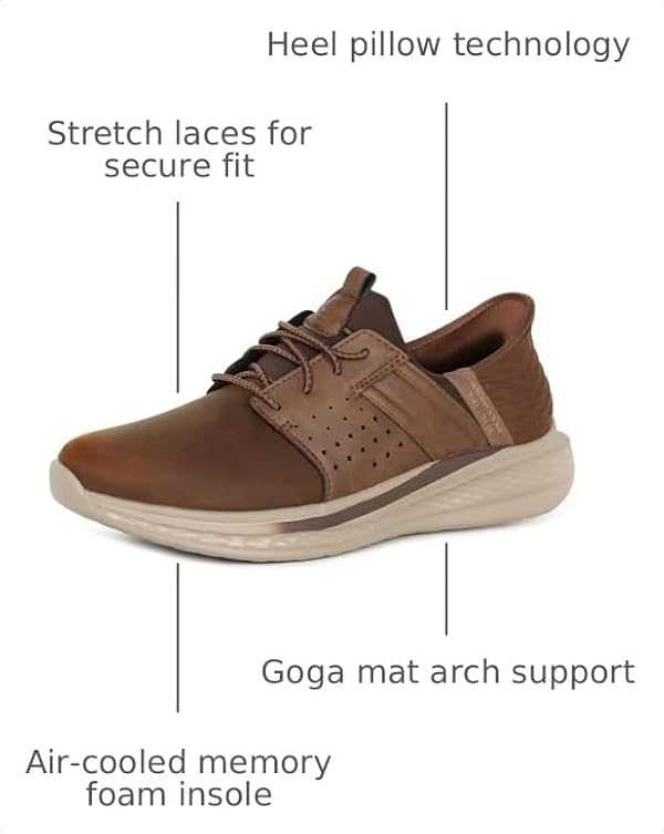 Skechers Men's Slade - Zachary Hands Free Slip-in Men's Casual, Brown, 10, X-Wide, US by Skechers - Used condition - Image 3
