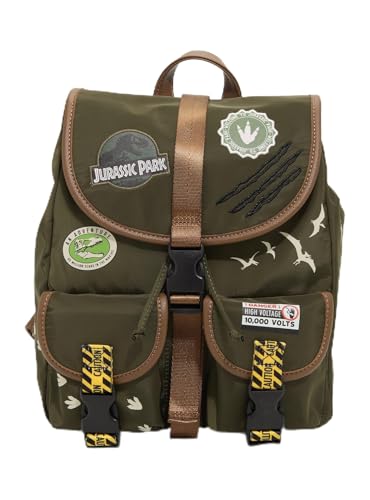 Hot Topic Jurassic Park Patches Slouch Mini Backpack BLACK NONE