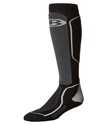 Icebreaker Merino Men's Ski+ Medium Over The Calf Socks, Black/Oil/Silver, Medium