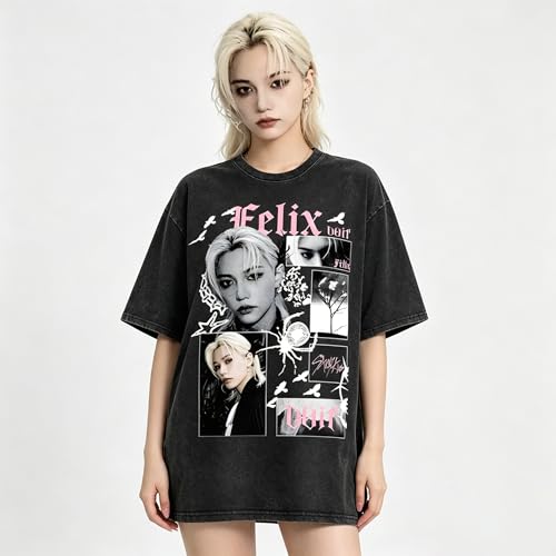 KASENFASHION T-Shirt Stray DO IT Vintage Unisexe, BangChan Lee Know Changbin Hyunjin Han Felix Seungmin I.N, Streetwear Harajuku SKZ Merch – vue 2