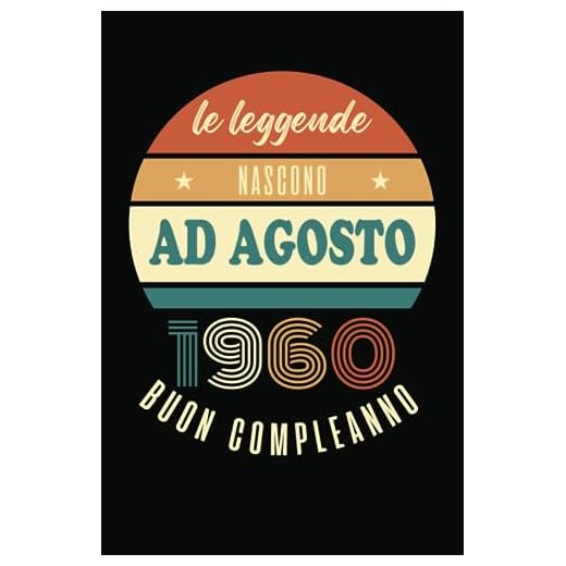 Le Leggende Nascono Ad Agosto 1960: Idea regalo originale e divertente di 63 anni per donne e uomini. Taccuino a righe