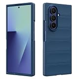 Custodia Compatibile con Samsung Galaxy Z Fold 7, Silicone Custodia per Tutto il Corpo, Copertura Antiurto con Fotocamera Protettivo, Cover Morbida al Tatto - Blu Scuro