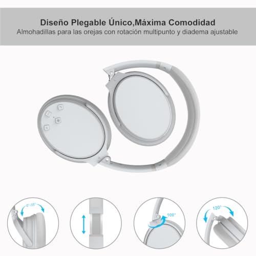 Miniatura 11 de Srhythm Nc25 Auriculares Estéreo Con Cancelación Activa De Ruido Anc , Bluetooth 5.3, Circumaurales, Con Alta Fidelidad, Micrófono, 50h, Asistente De Voz, Modo Juego De Baja Latencia