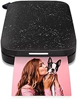 HP Sprocket Portable 2x3" Instant Photo Printer (Black Noir) Print Pictures on Zink Sticky-Backed Paper From Your iOS &...